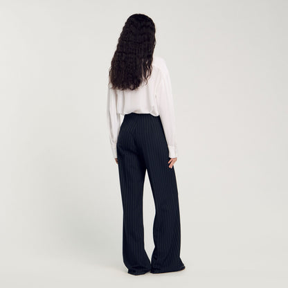 Sandro Chalk-striped trousers Black