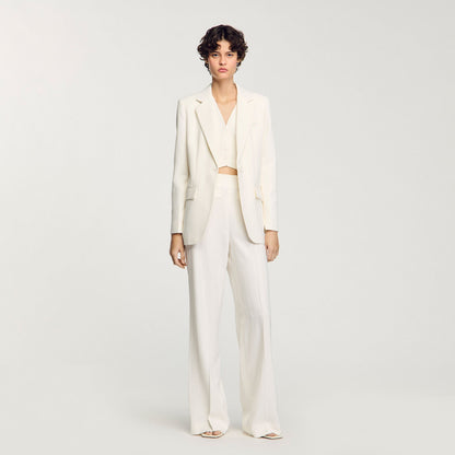 Sandro Sequin suit trousers Ecru