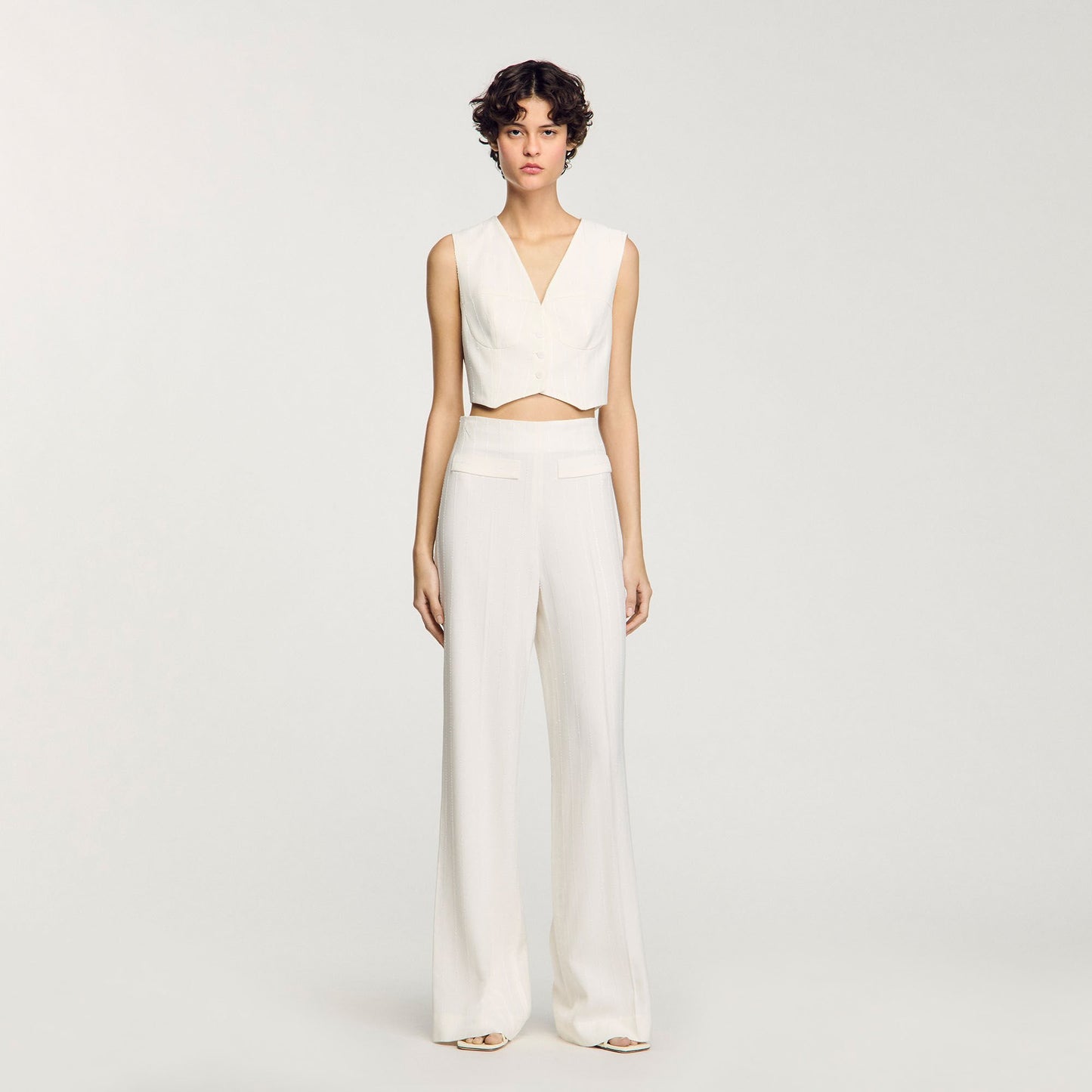 Sandro Sequin suit trousers Ecru