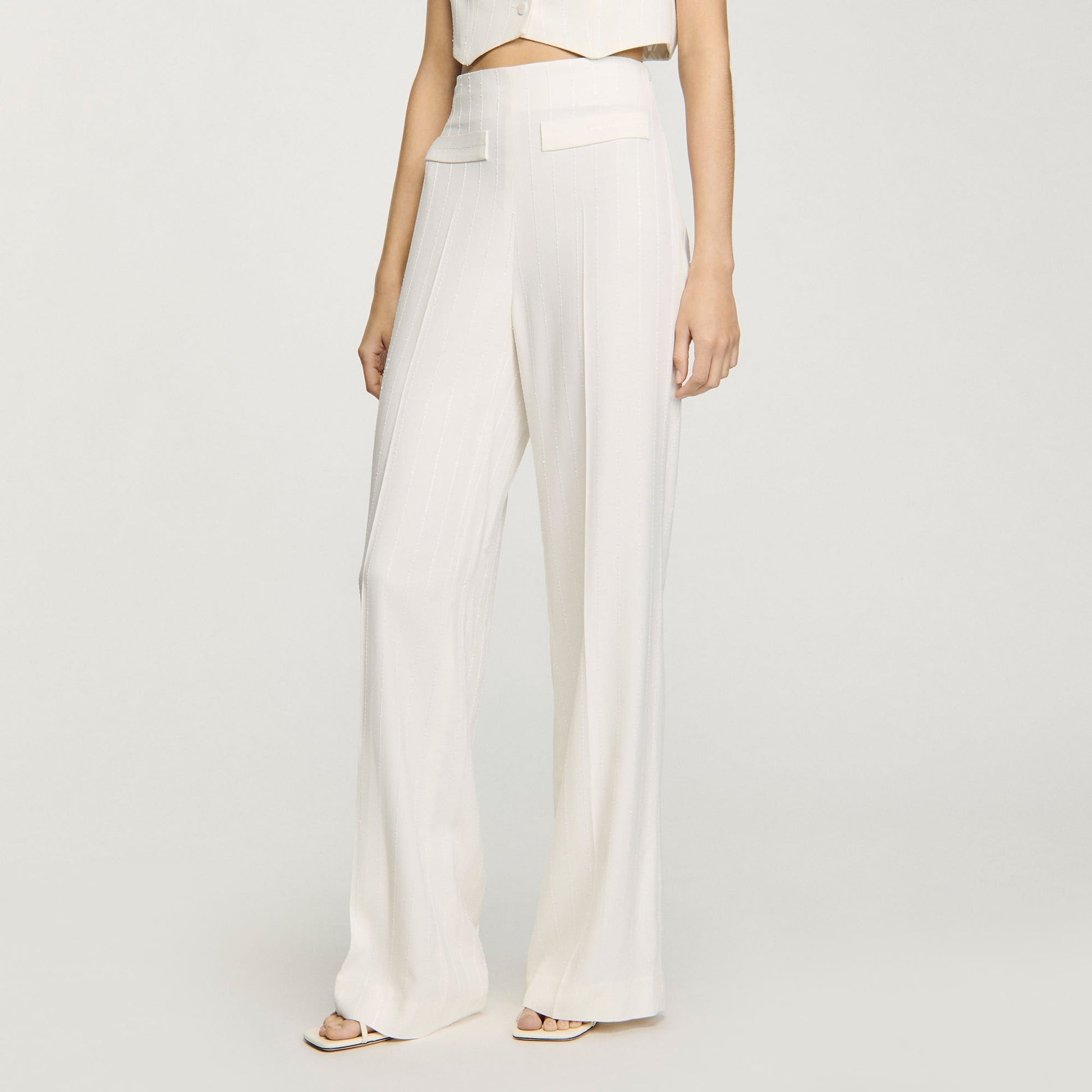 Sandro Sequin suit trousers Ecru