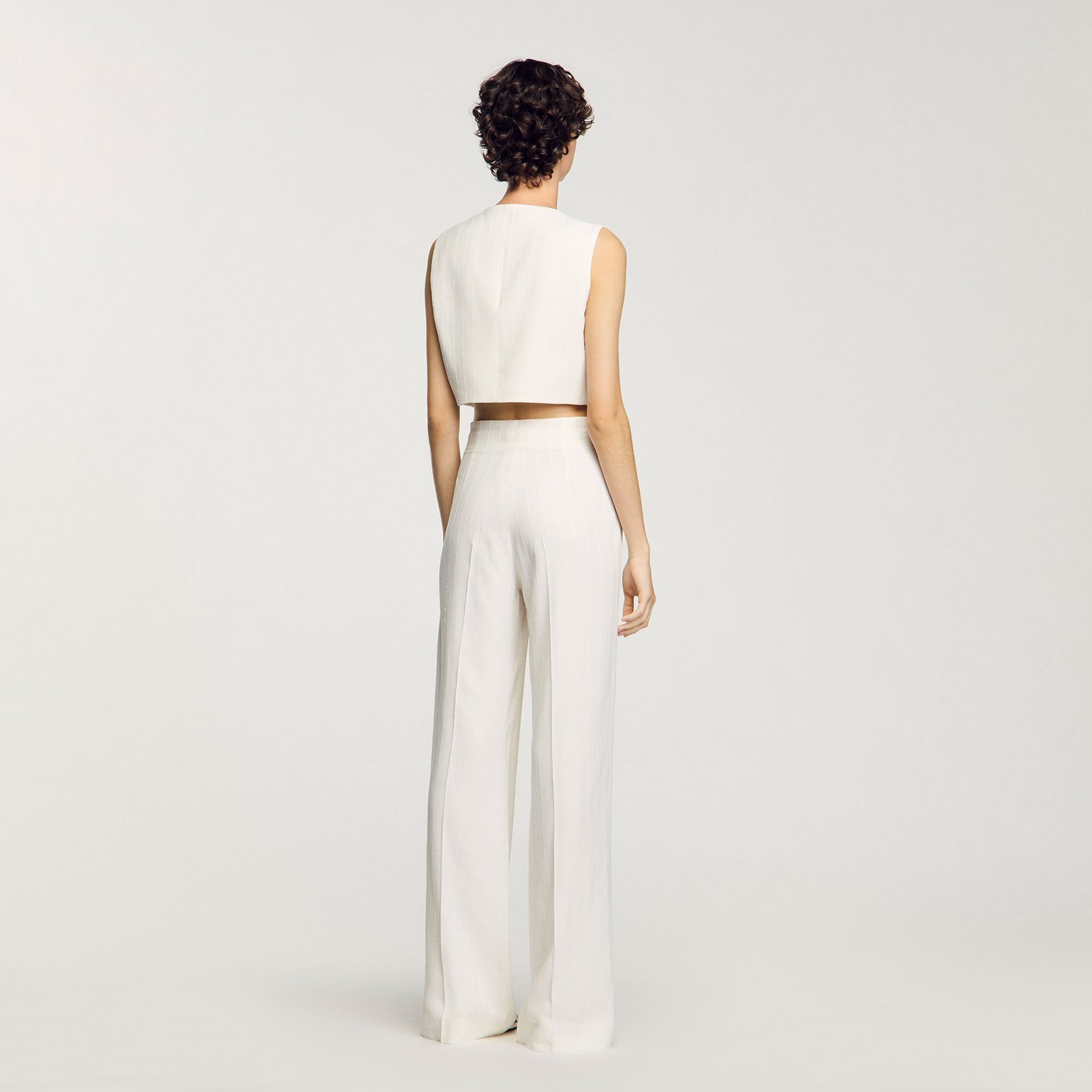 Sandro Sequin suit trousers Ecru