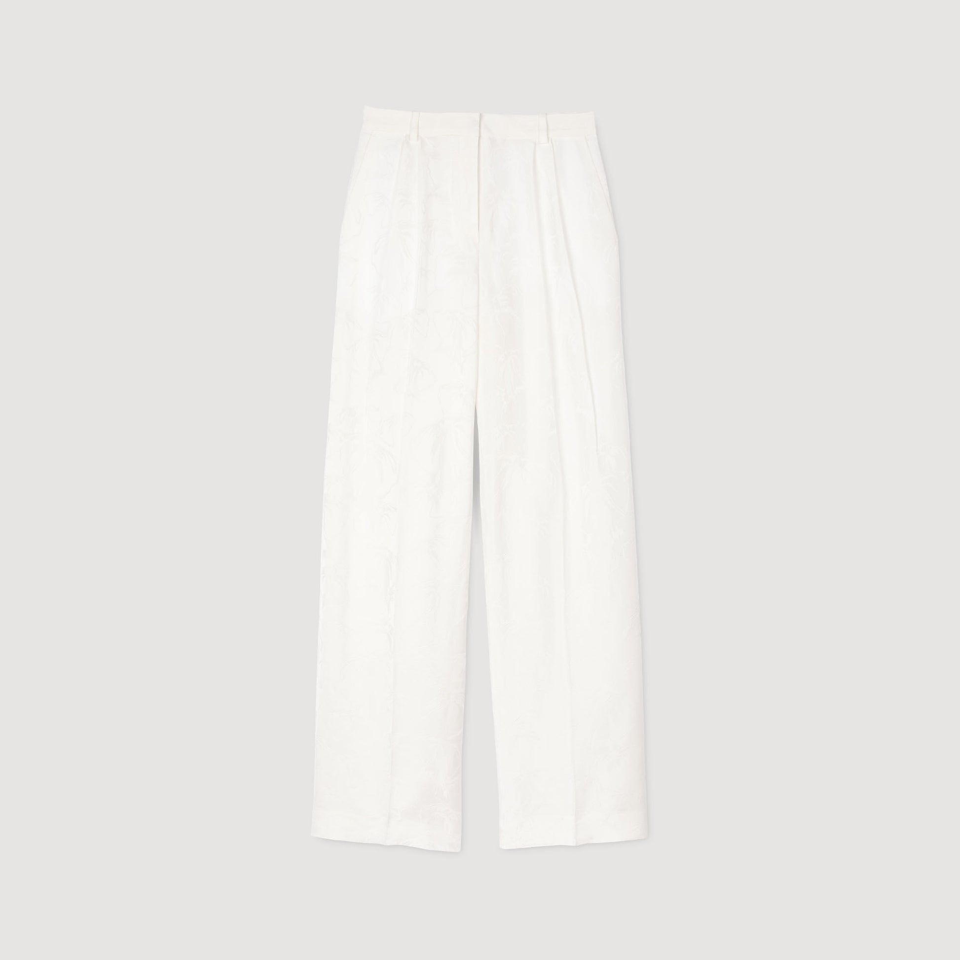 Sandro Jacquard flowers trousers White