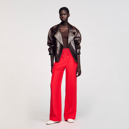 Sandro Drawstring trousers Red