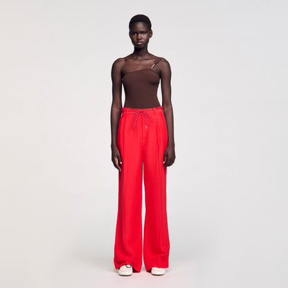 Sandro Drawstring trousers Red
