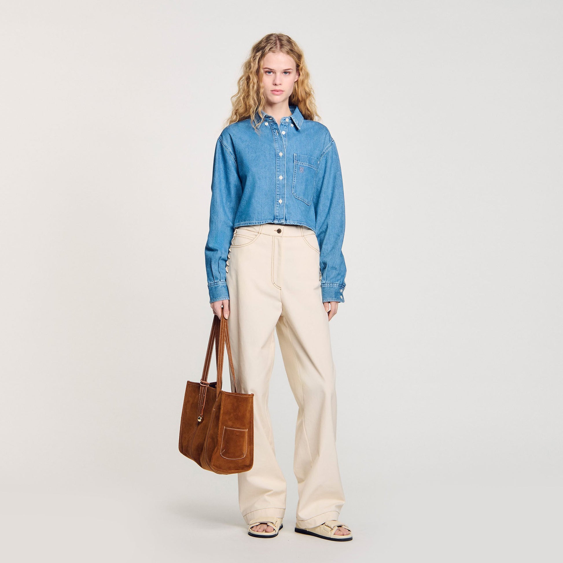Sandro Lace-up jeans Sand