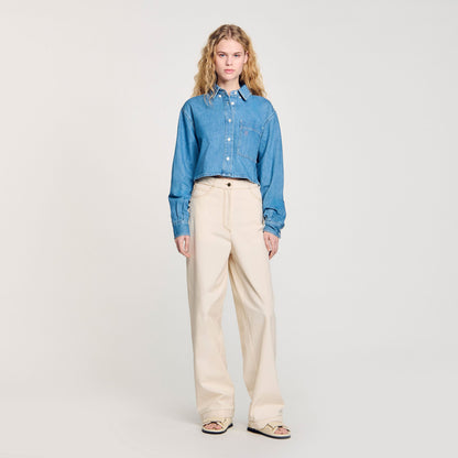 Sandro Lace-up jeans Sand