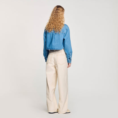 Sandro Lace-up jeans Sand