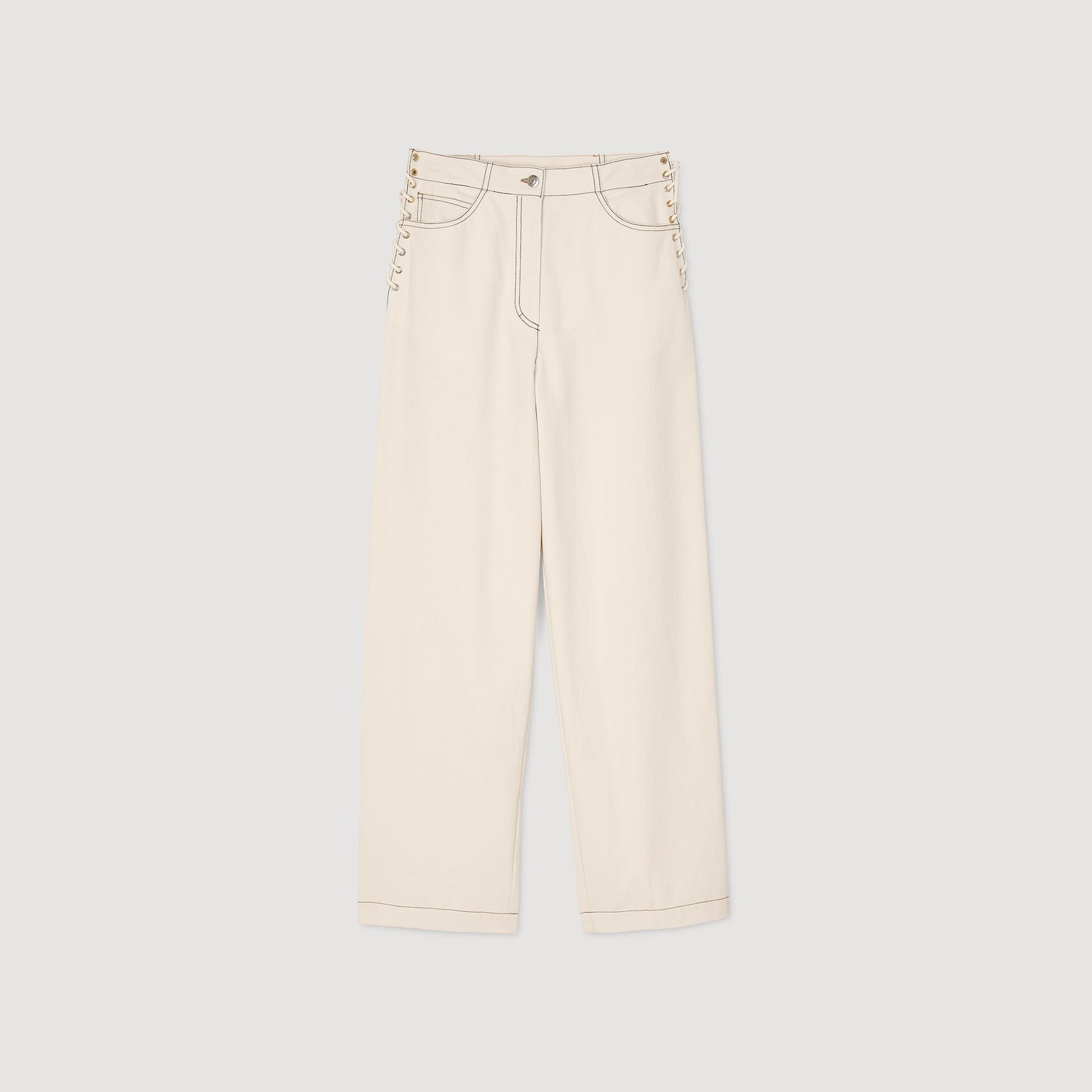 Sandro Lace-up jeans Sand