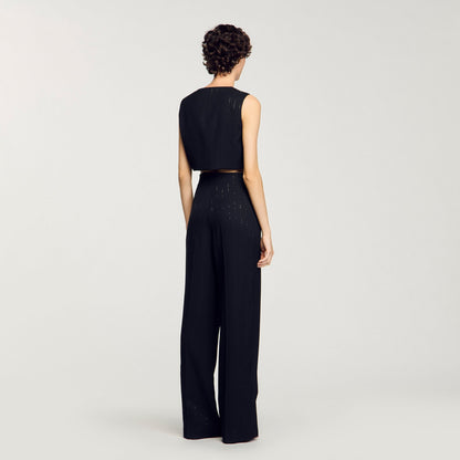 Sandro Sequinned suit trousers Black