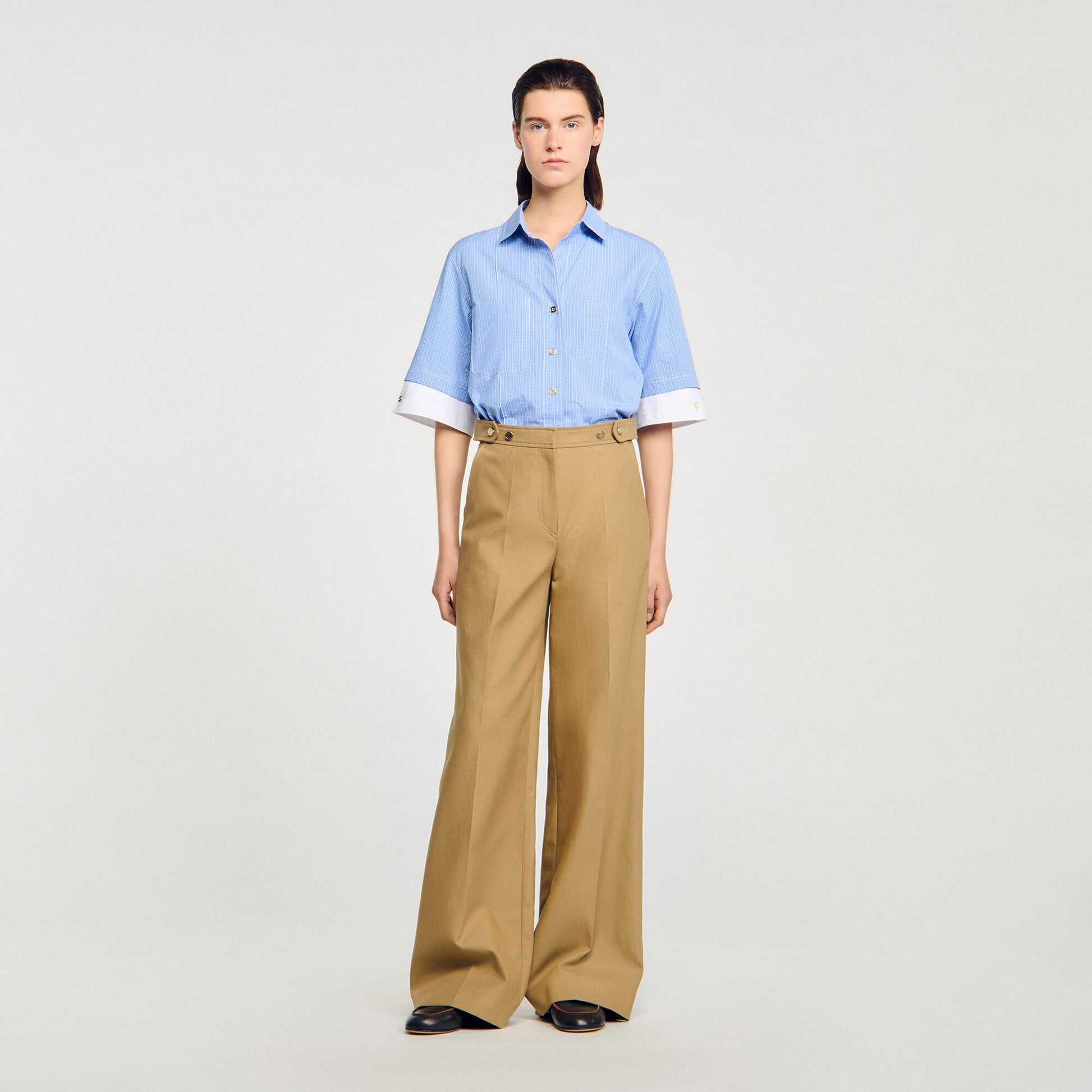 Sandro Cotton suit trousers Beige