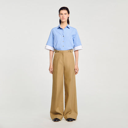 Sandro Cotton suit trousers Beige