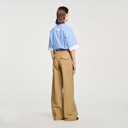 Sandro Cotton suit trousers Beige