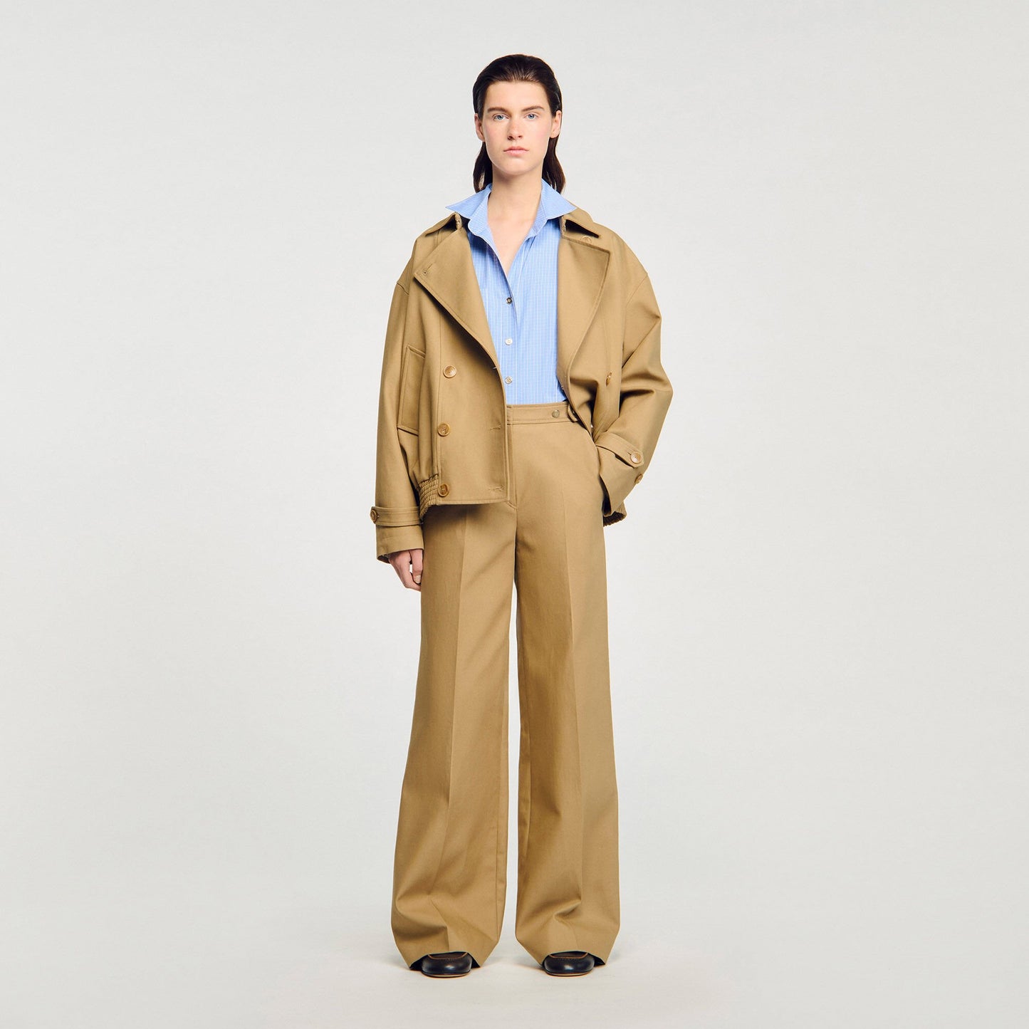Sandro Cotton suit trousers Beige
