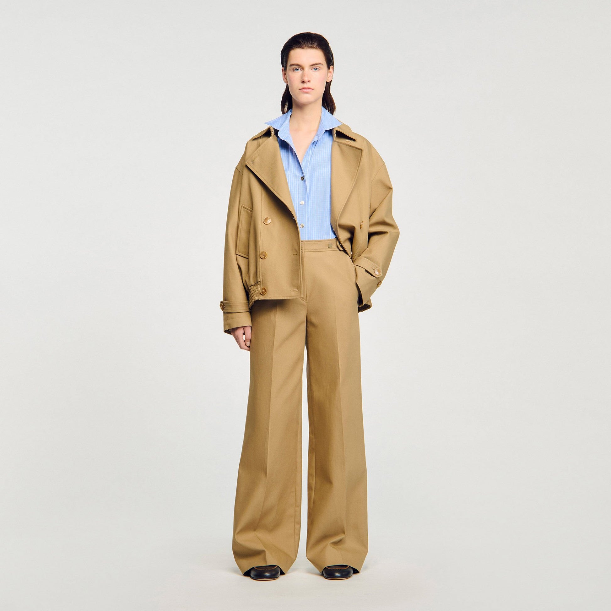 Sandro Cotton suit trousers Beige