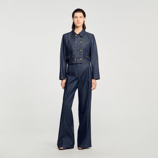 Sandro Denim suit trousers Deep Blue