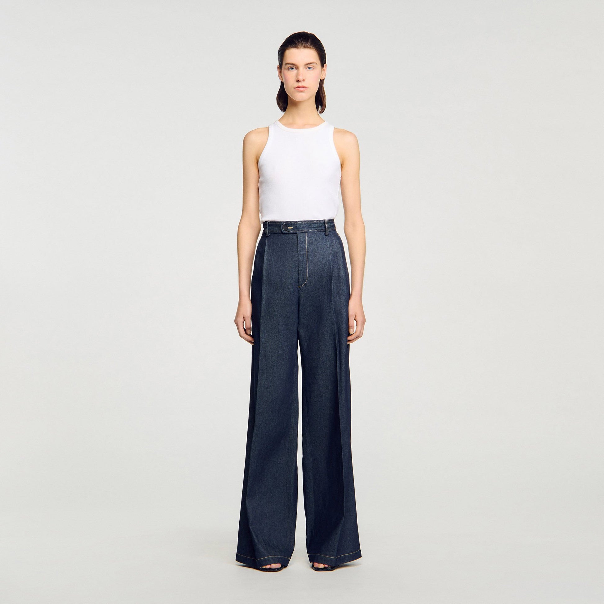 Sandro Denim suit trousers Deep Blue