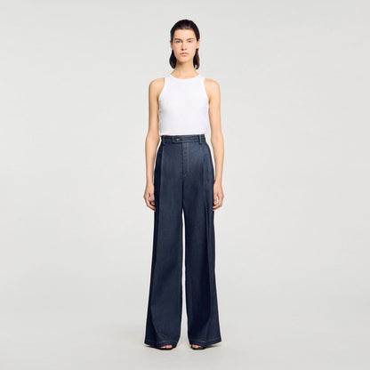 Sandro Denim suit trousers Deep Blue