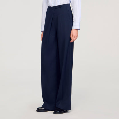 Sandro Asymmetric straight-leg trousers Navy Blue
