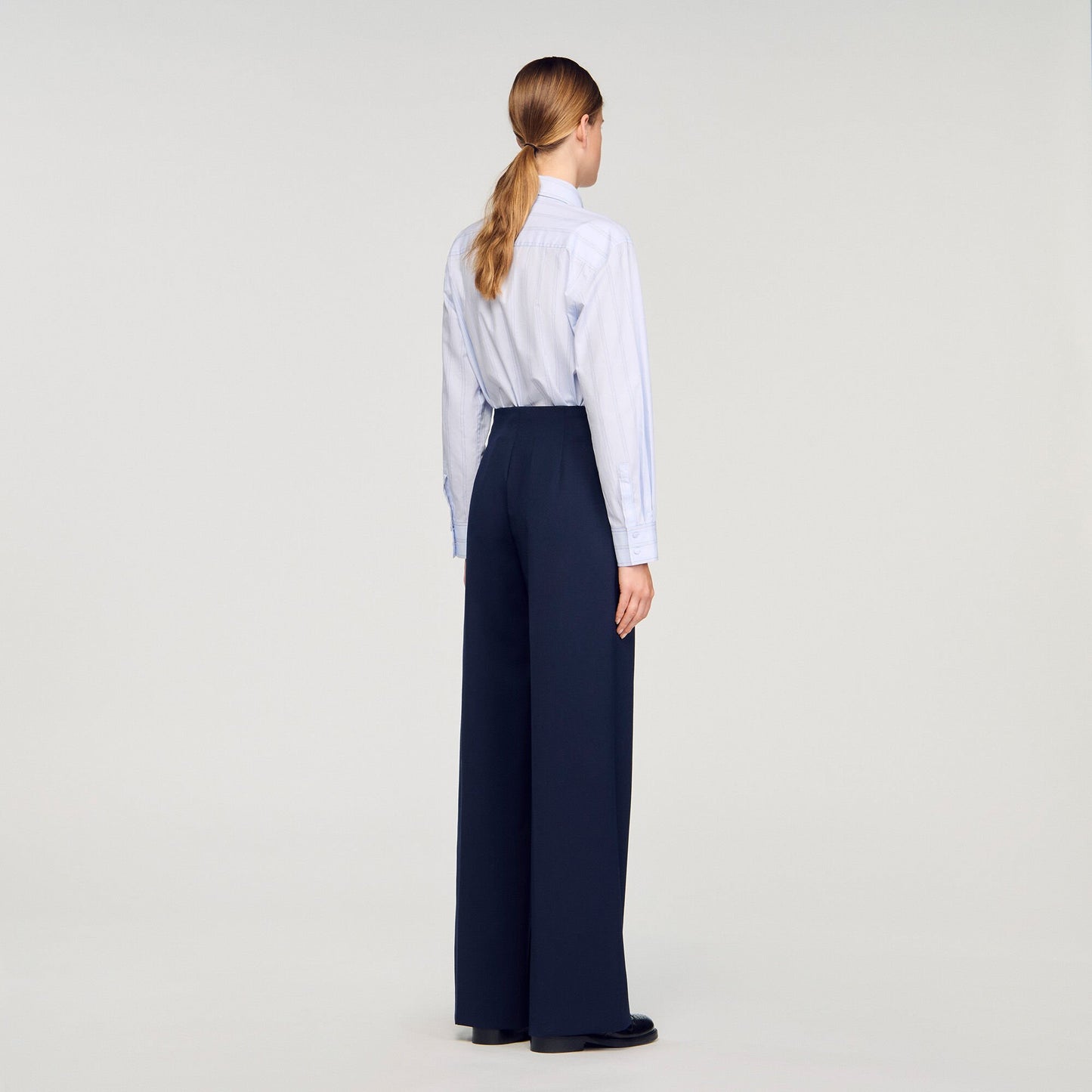 Sandro Asymmetric straight-leg trousers Navy Blue