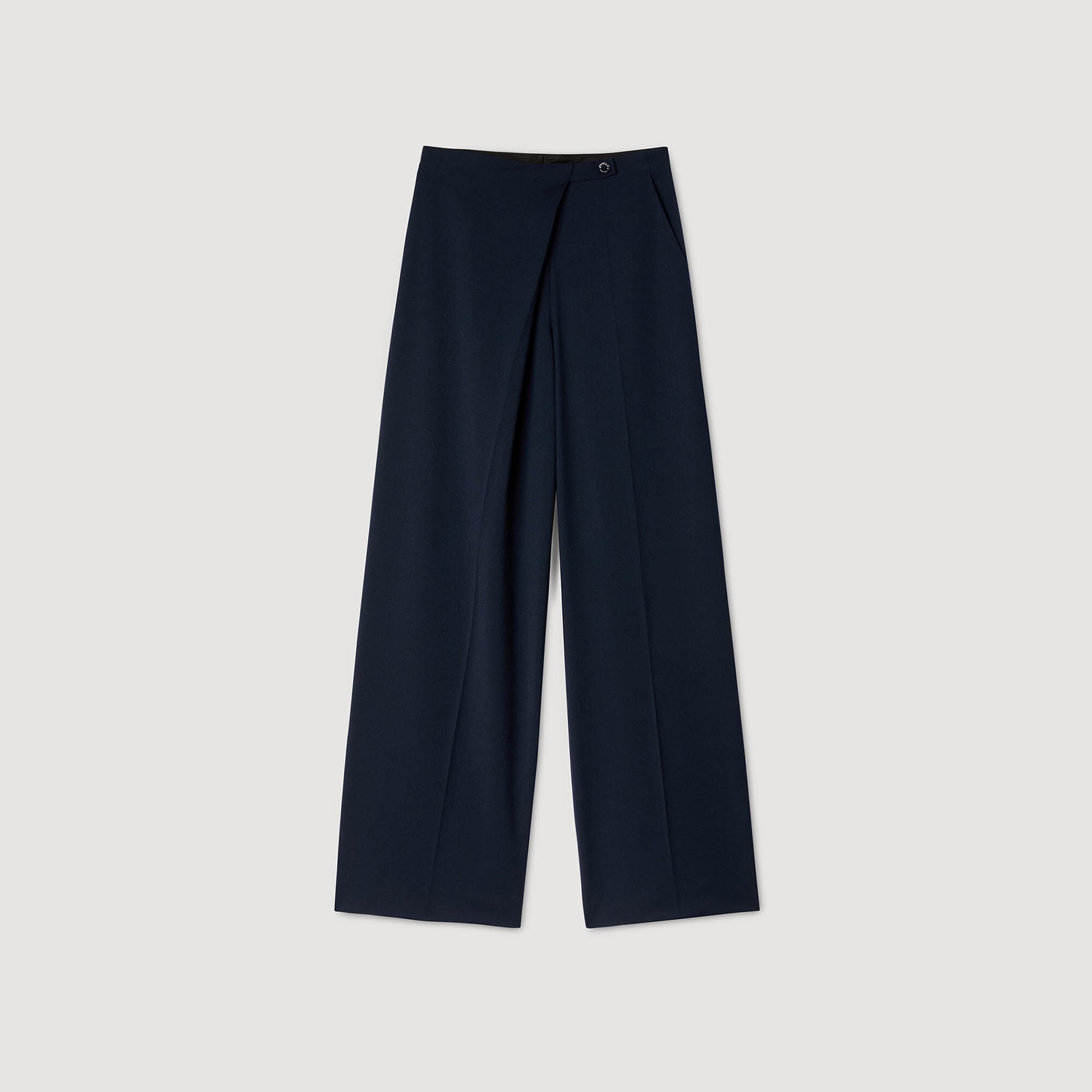 Sandro Asymmetric straight-leg trousers Navy Blue
