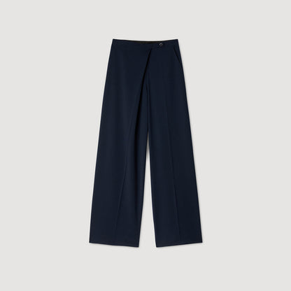 Sandro Asymmetric straight-leg trousers Navy Blue