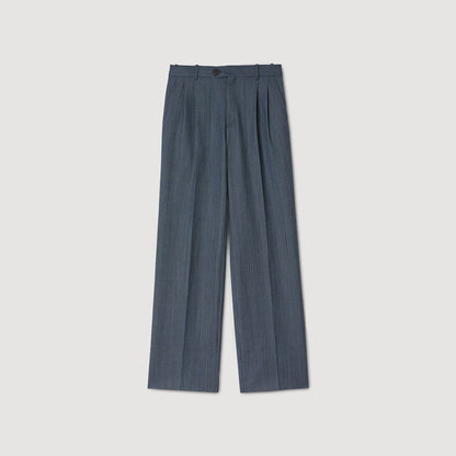 Sandro Striped wide-leg trousers Blue