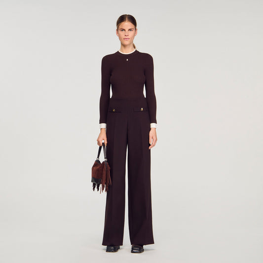 Sandro Flared trousers Brown