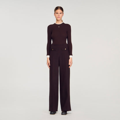 Sandro Flared trousers Brown