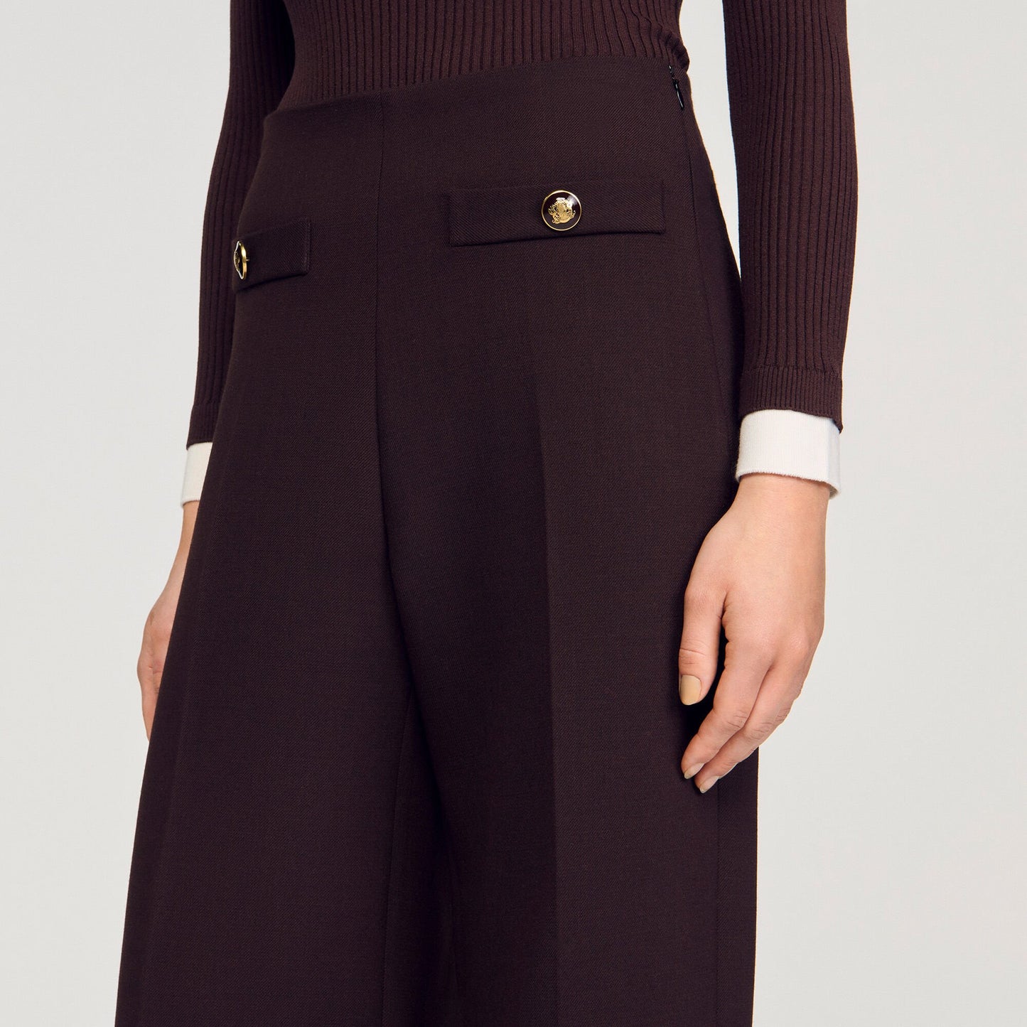 Sandro Flared trousers Brown