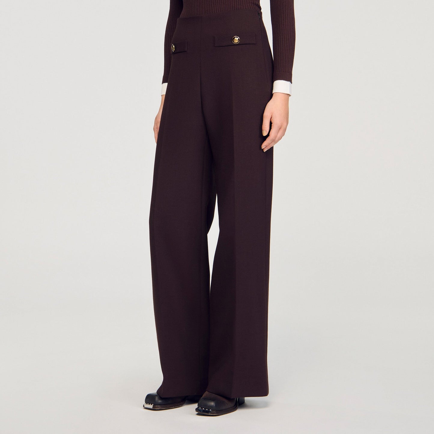 Sandro Flared trousers Brown