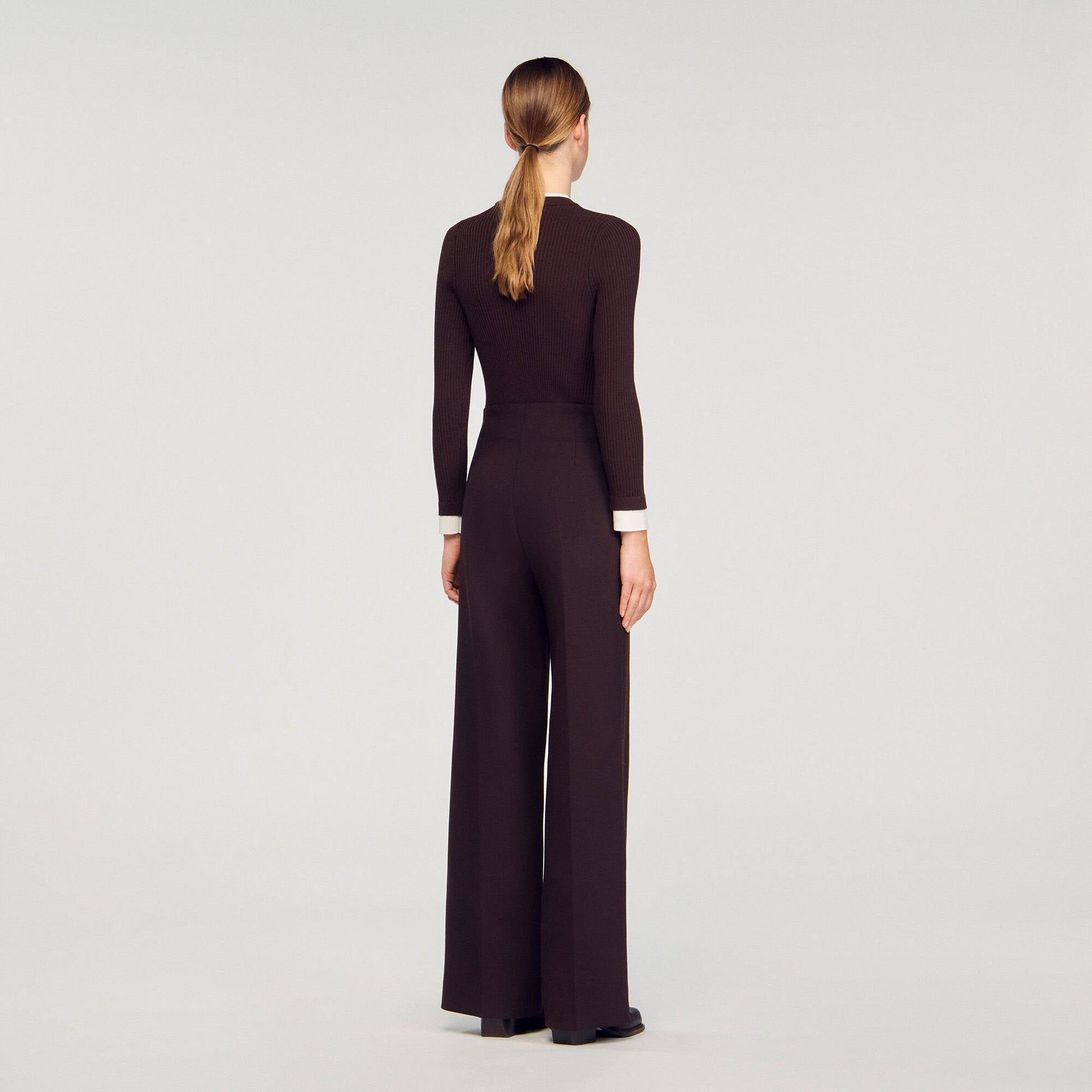 Sandro Flared trousers Brown