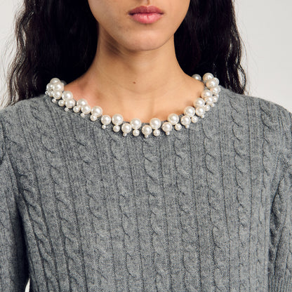 Sandro Cable knit sweater Grey