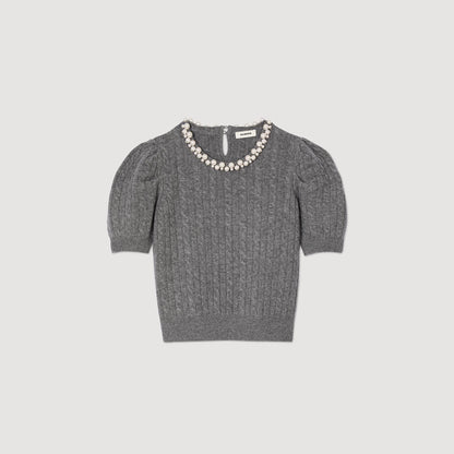 Sandro Cable knit sweater Grey