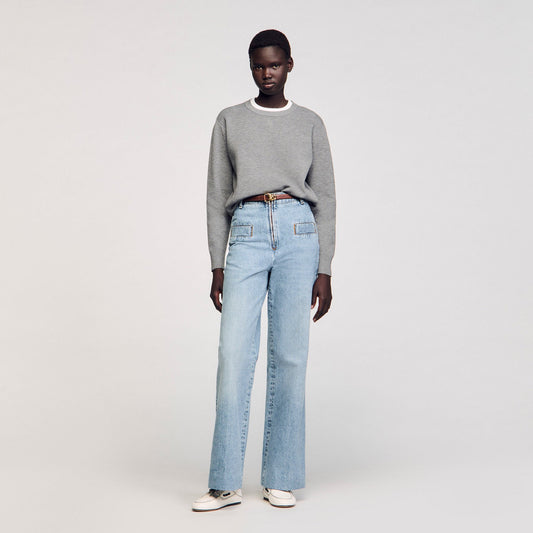 Sandro Contrast collar sweater Grey
