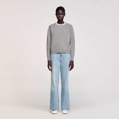 Sandro Contrast collar sweater Grey