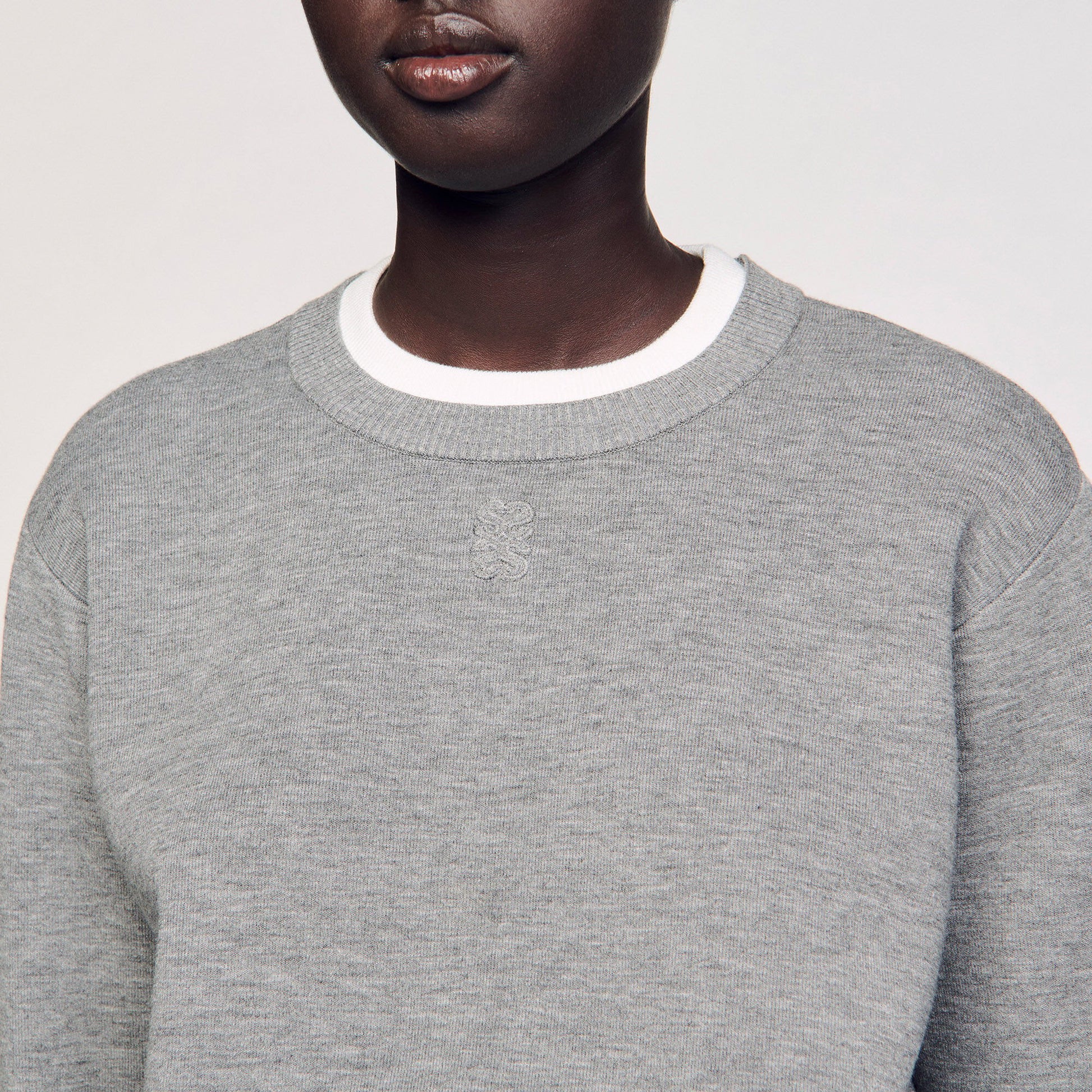 Sandro Contrast collar sweater Grey