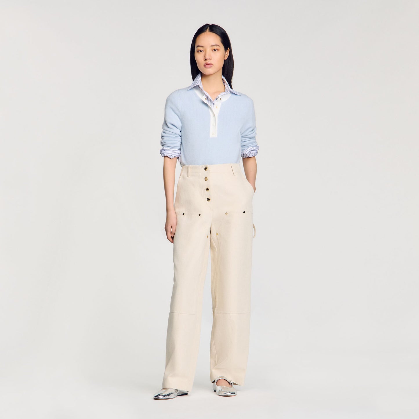 Sandro Wool and cashmere sweater Sky Blue