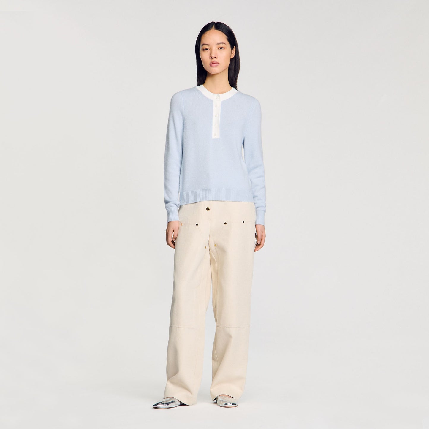 Sandro Wool and cashmere sweater Sky Blue