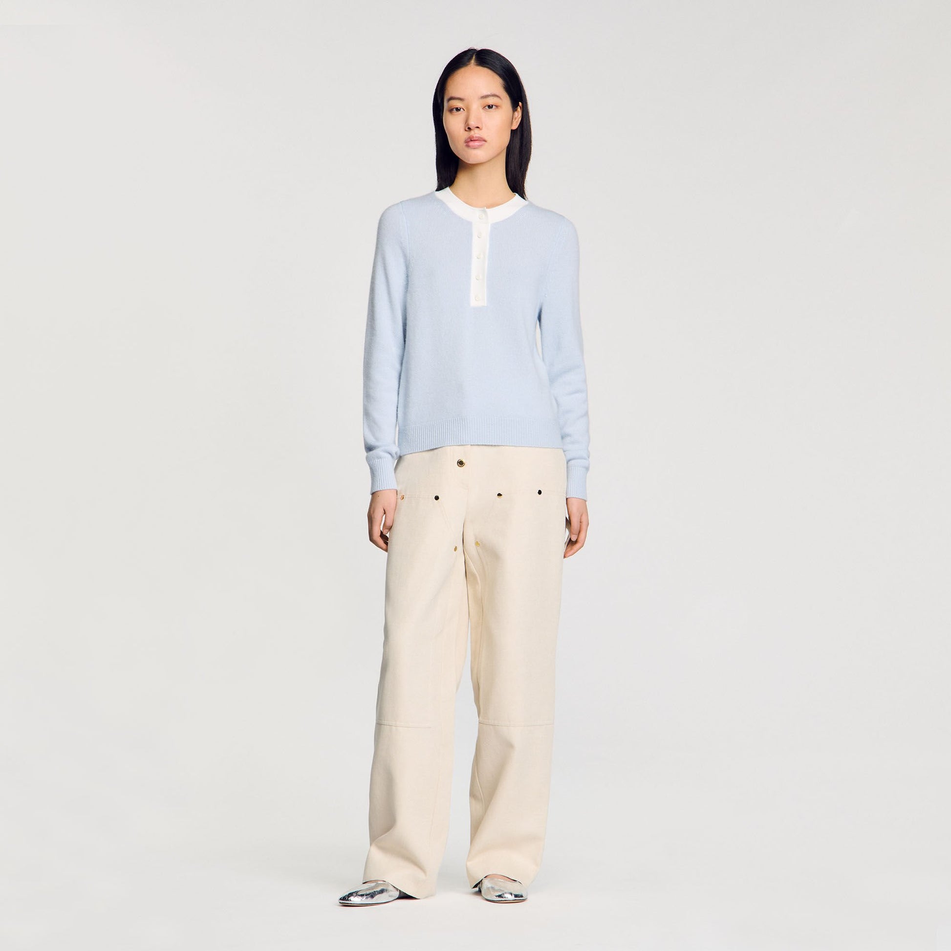 Sandro Wool and cashmere sweater Sky Blue