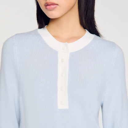 Sandro Wool and cashmere sweater Sky Blue