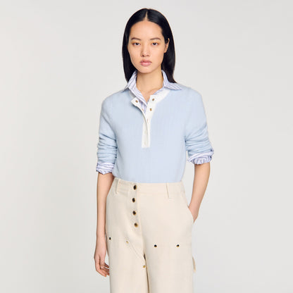 Sandro Wool and cashmere sweater Sky Blue