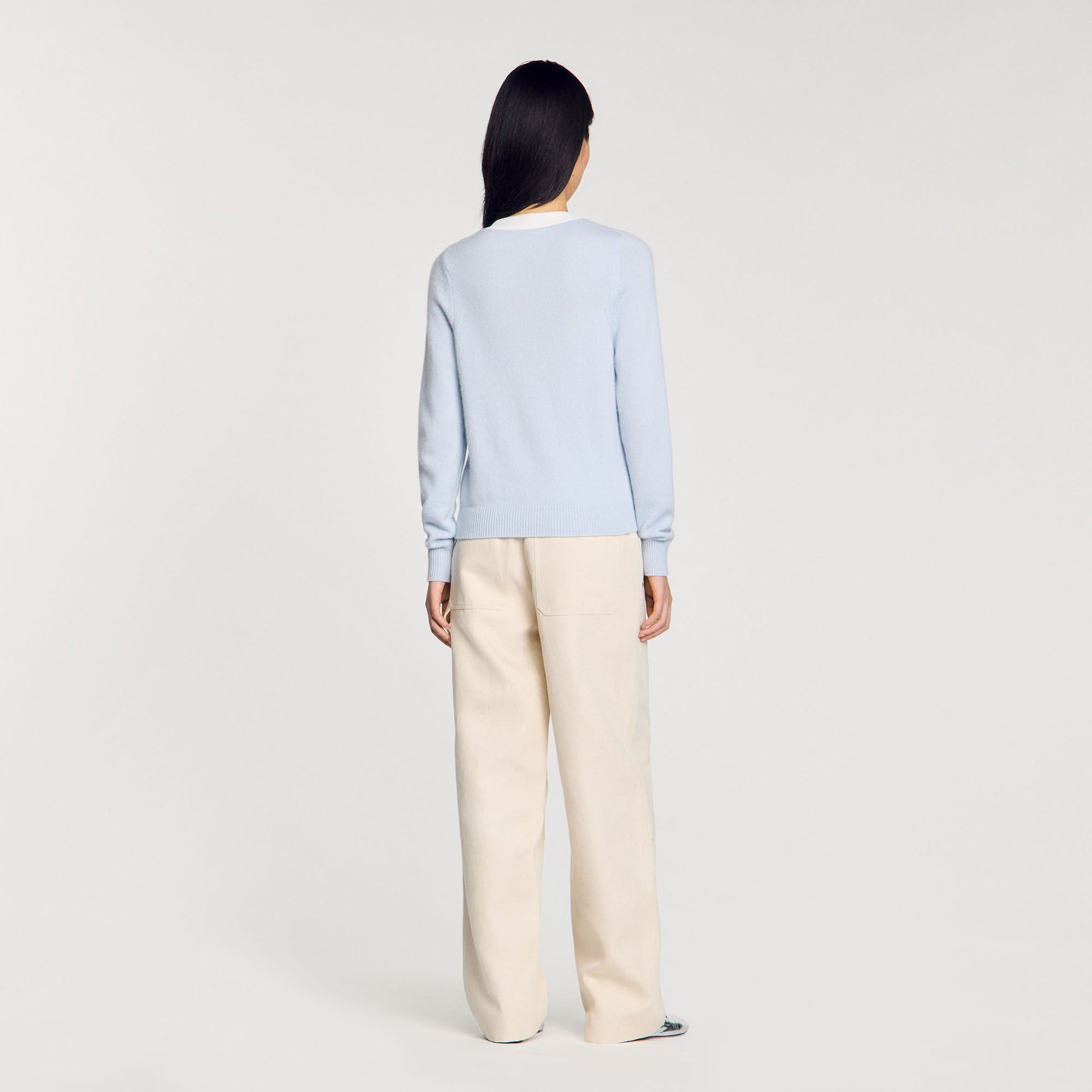 Sandro Wool and cashmere sweater Sky Blue