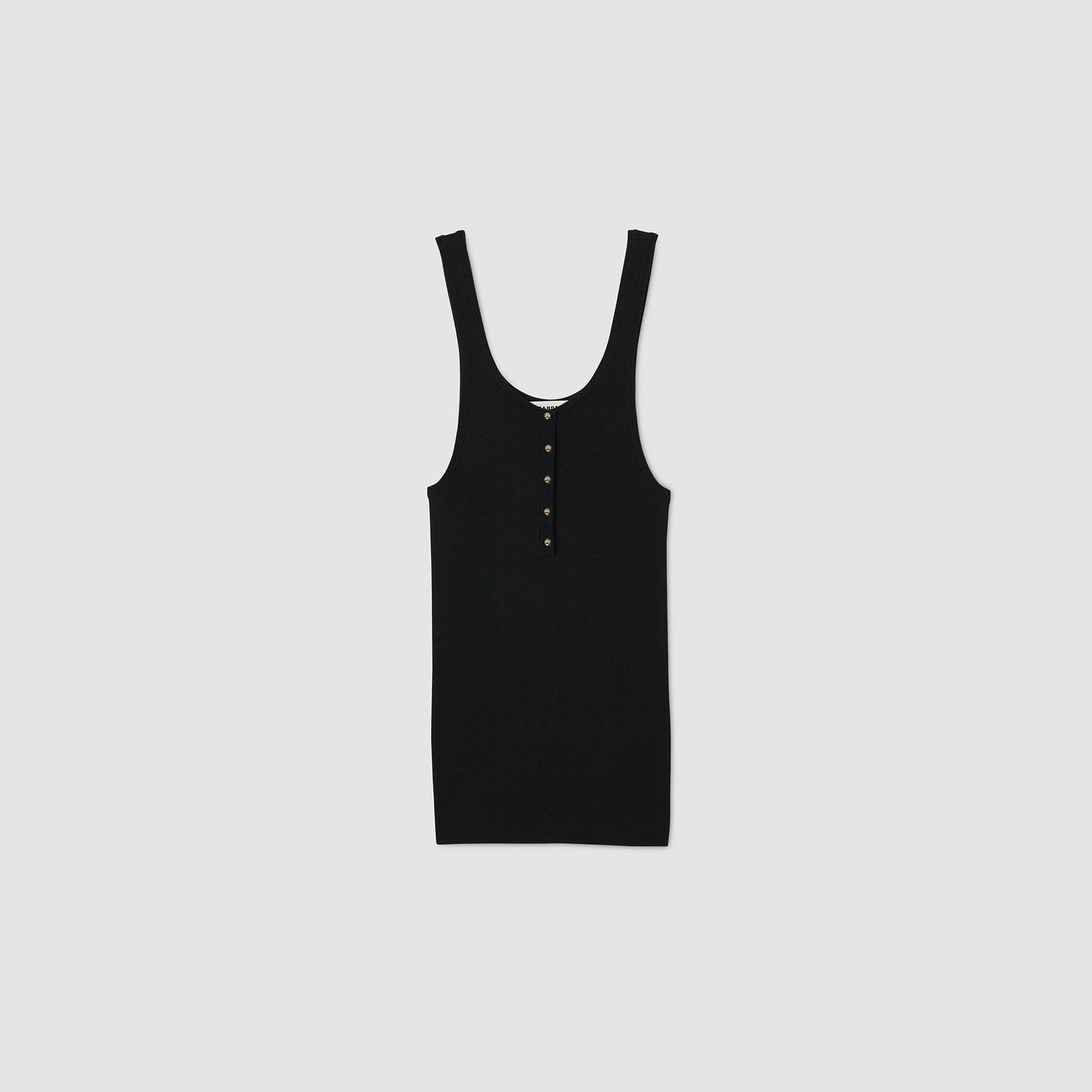 Sandro Rib knit vest top Black