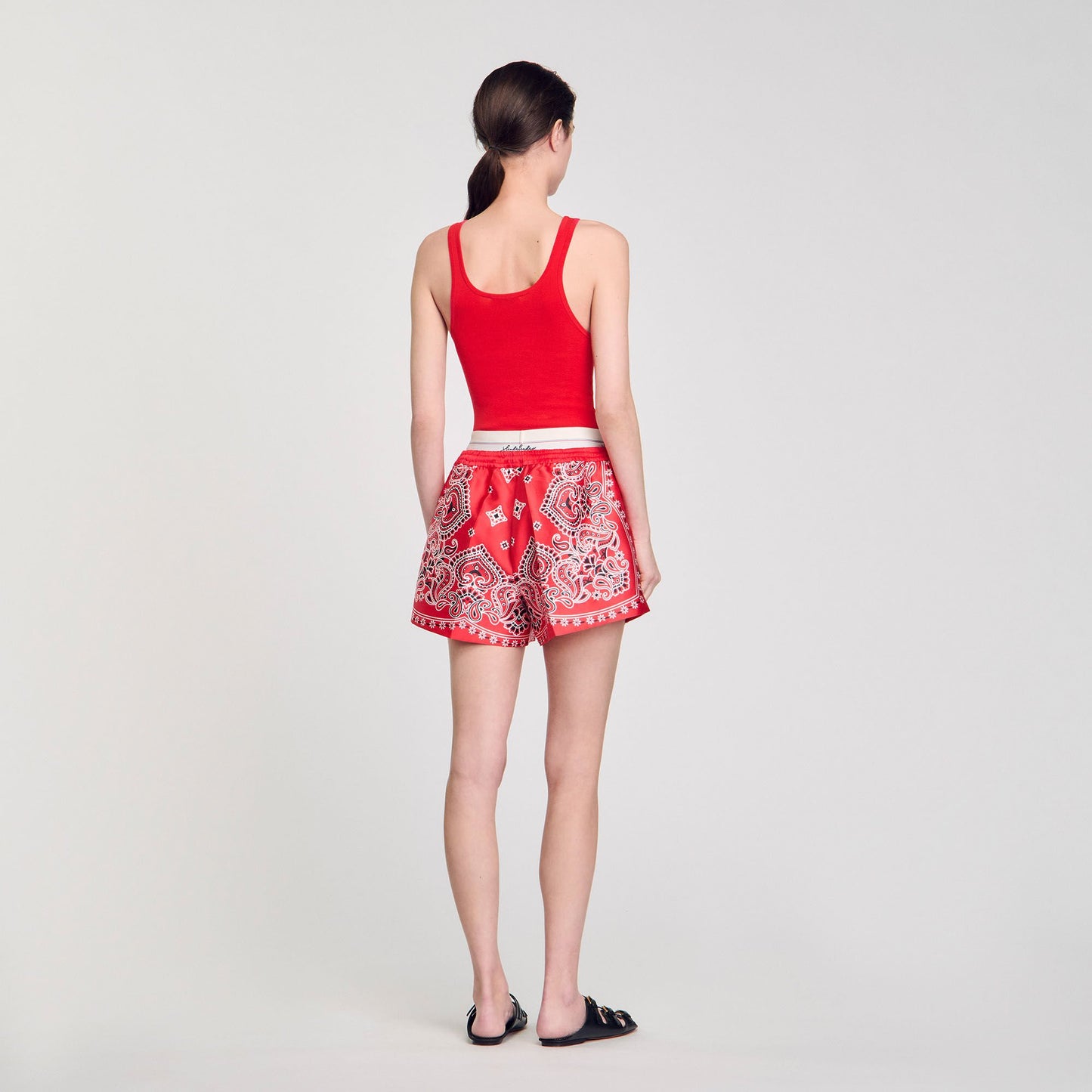 Sandro Rib knit vest top Red