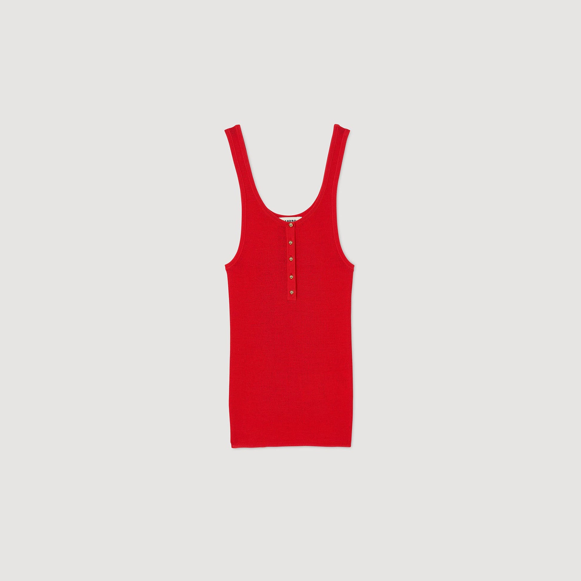 Sandro Rib knit vest top Red
