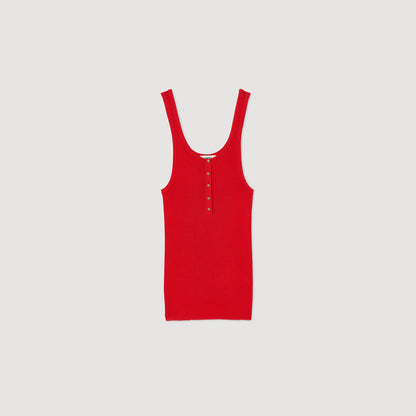 Sandro Rib knit vest top Red