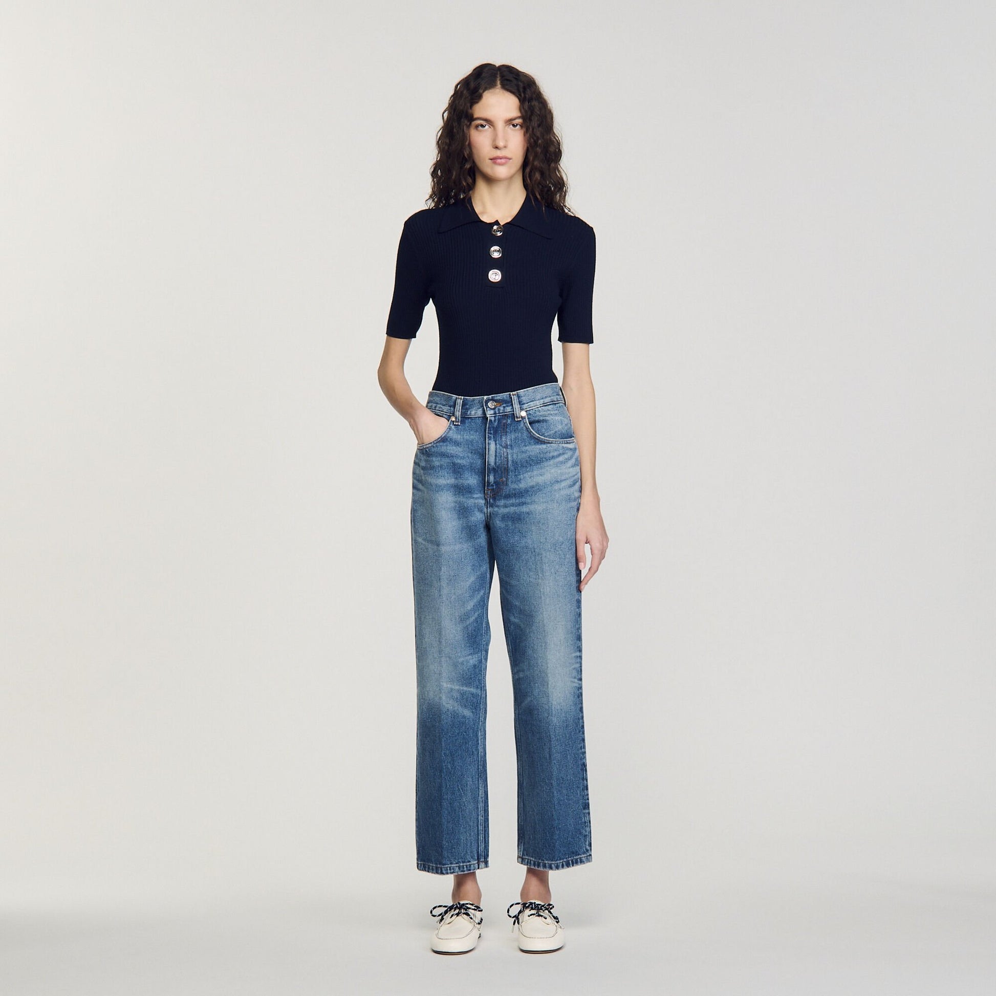 Sandro Polo-neck sweater Navy Blue