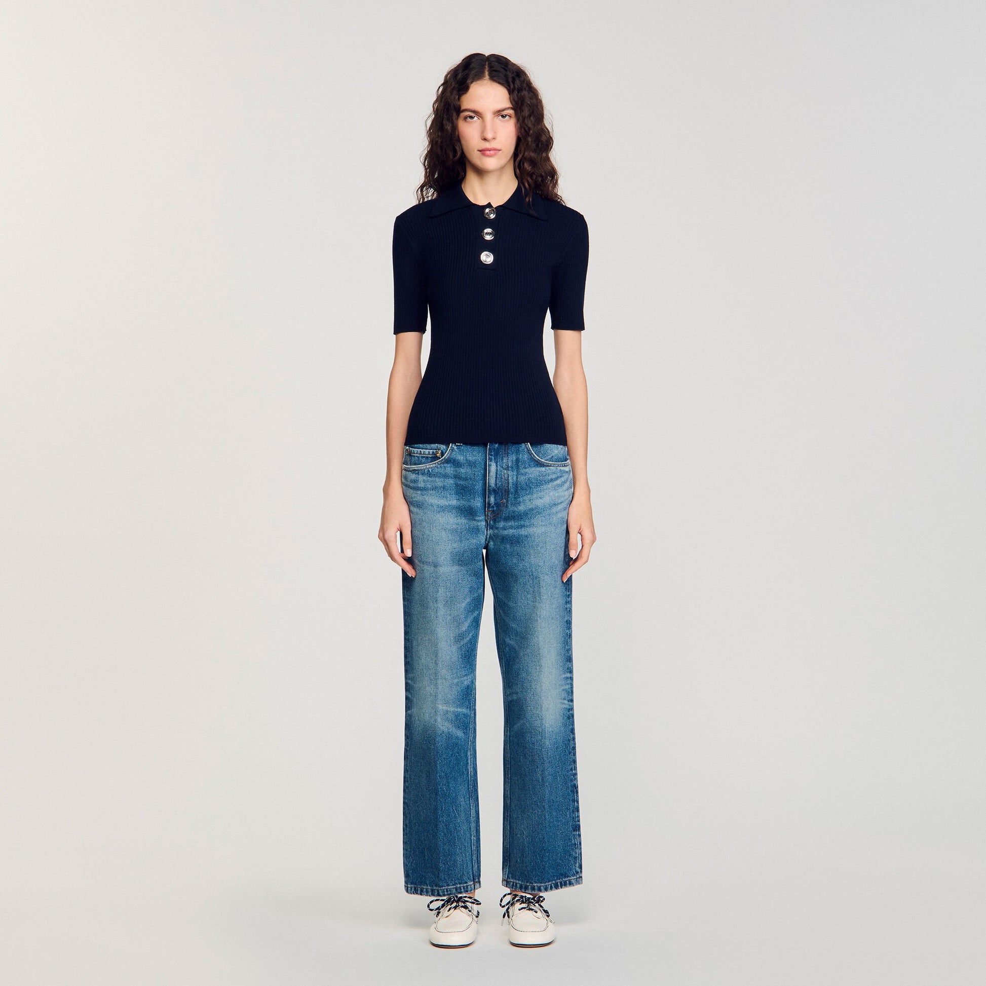 Sandro Polo-neck sweater Navy Blue