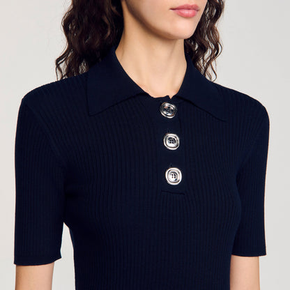 Sandro Polo-neck sweater Navy Blue
