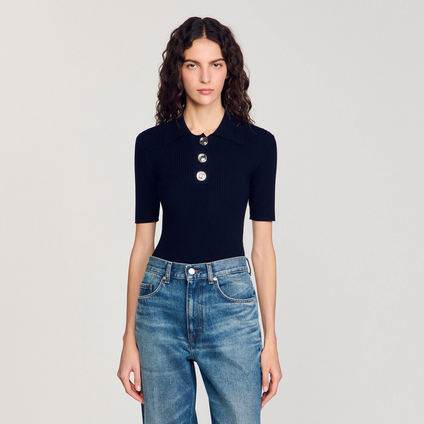 Sandro Polo-neck sweater Navy Blue